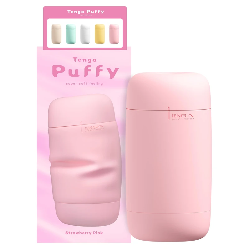 Tenga Puffy Masturbator Strawberry Pink 16.5 cm