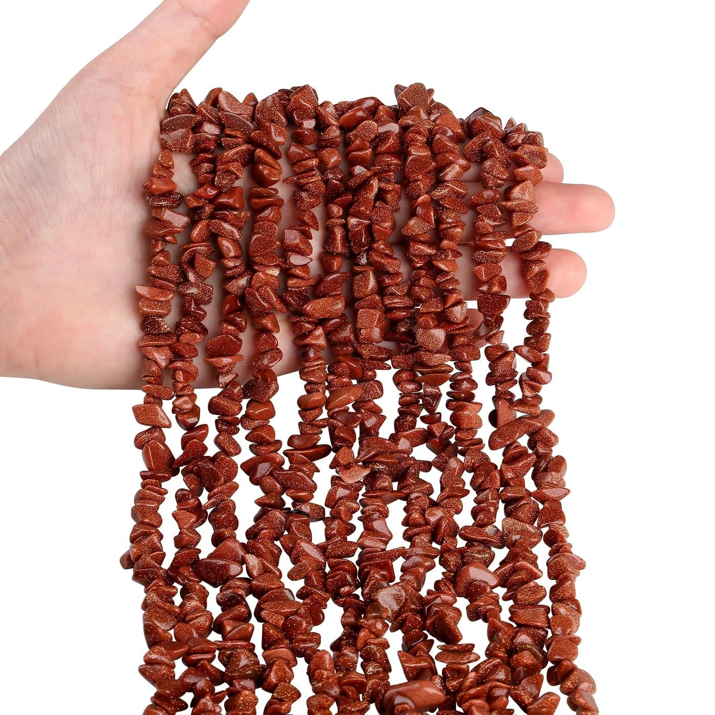 XianNVXI 400 Pcs Sandstone Craft Beads, 5-8mm Irregular Chip Beads for Jewelry Making