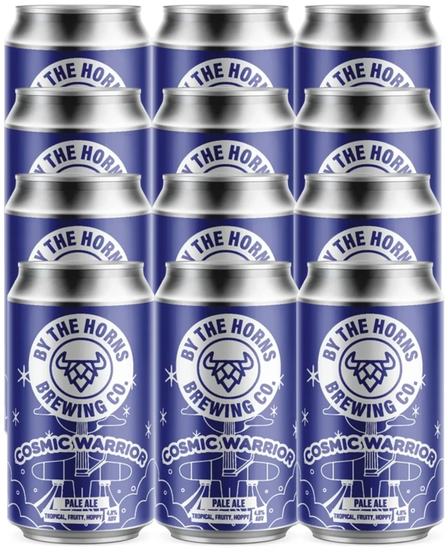 By The Horns - Cosmic Warrior, Session Pale Ale, Vegan Ale, 4.8% ABV, 24 x 330ml Cans