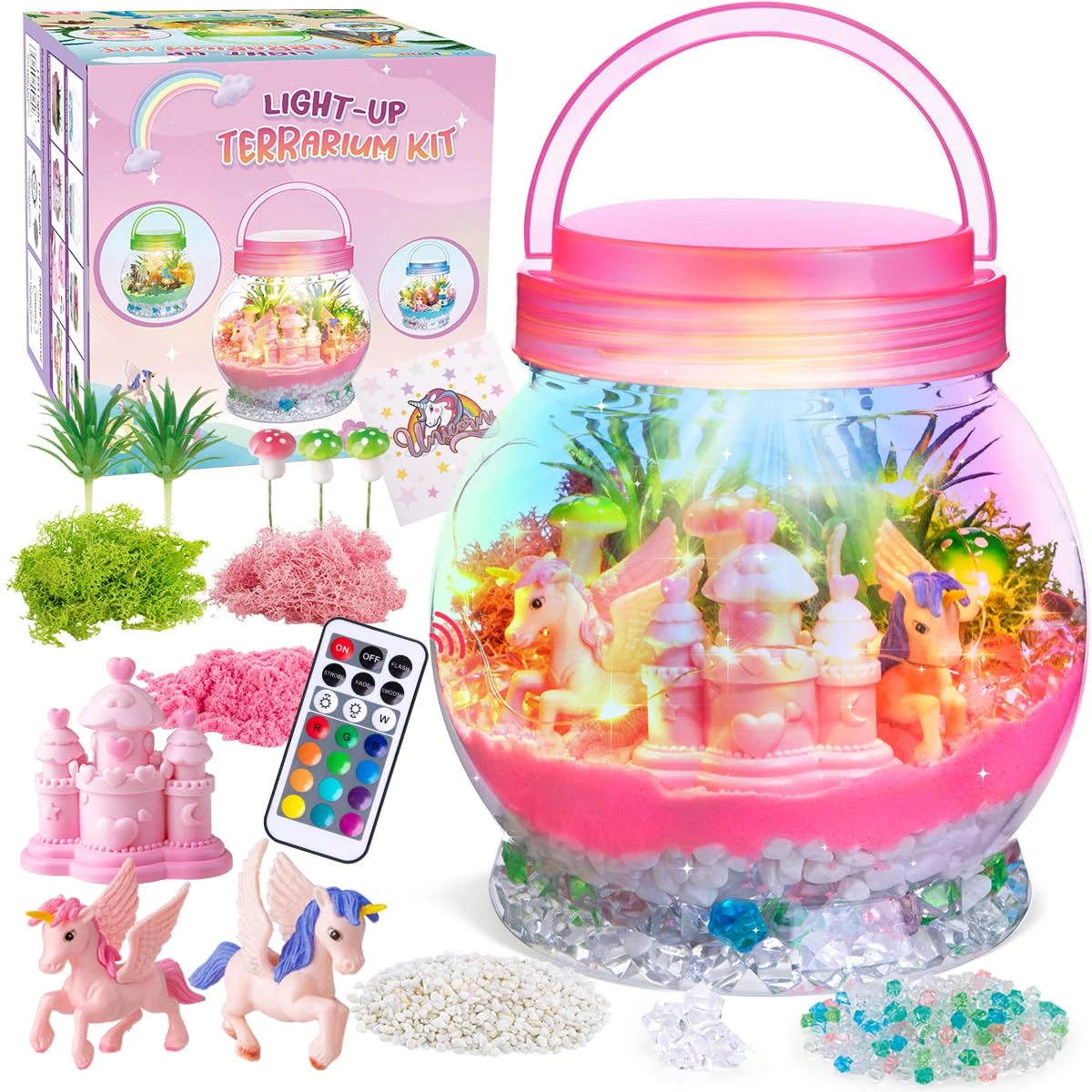 MELAND Unicorn Terrarium Kit for Kids, Craft Kits for Kids Girls Birthday Christmas Presents, Unicorn Toys Gifts for Girls 5 6 7 8 + Years Old