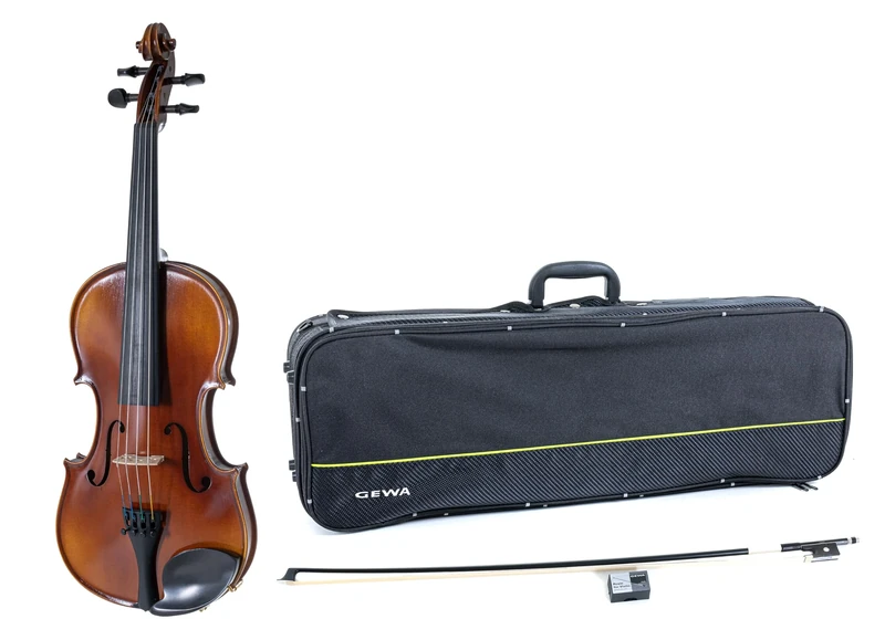 GEWA Violin Set Allegro VL 1 Lefthand – 4/4, ready to play, back and sides solid European maple, solid European spruce top, hand varnished, carbon bow, Larsen Aurora strings, oblong violin case