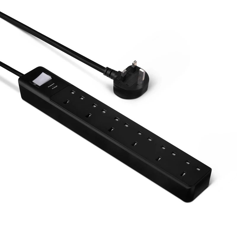 Amazon Basics Surge Protector Power Strip, 6-Outlet, 600 Joule, 0.61-m Cable, Black