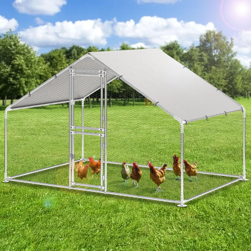 YITAHOME Chicken Coop Outdoor Enclosure Rabbit with Safety Lock and Waterproof PE Colour Cloth Outdoor Enclosure for Rabbits Chickens and Other Small Animals Chicken Enclosure (3 x 2 x 2 m)