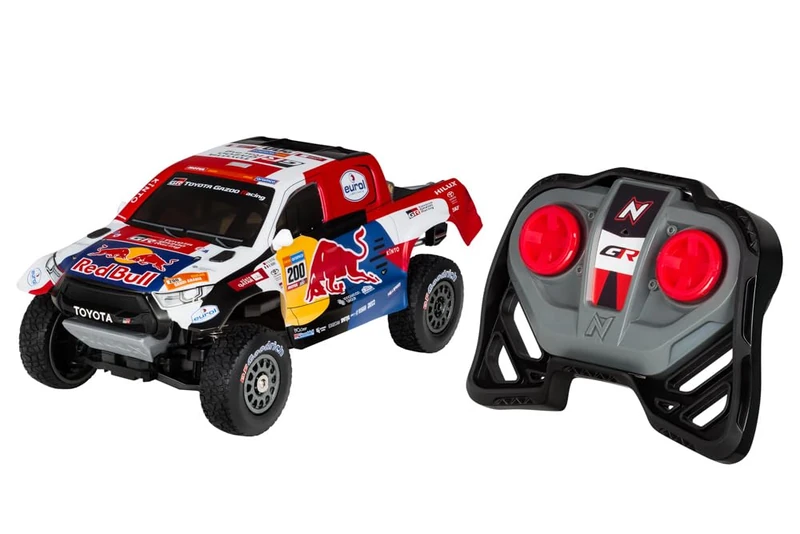 Nikko 10561 Pro Truck Toyota Gazoo Dakar, Remote Controlled RC Car, Offroad Vehicle up to 14 km/h, Full Suspension & USB Quick Charge, Children from 6 Years & Adults, Approx. 33 cm, Red/Blue