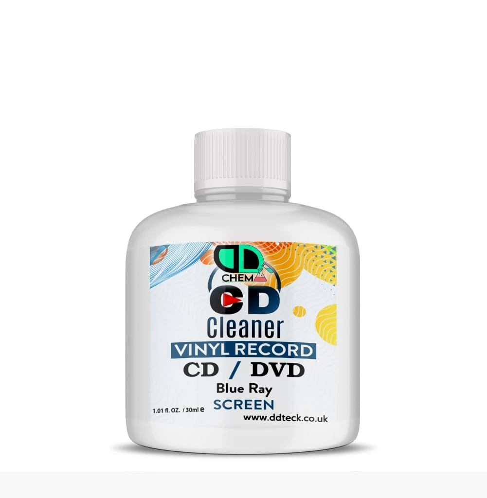 Vinyl LP Record Cleaner Solution, CD, DVD, TV, Laptop, Computer, Mobile, Screen, Antistatic Fluid, Removes Dirt, Dust & Fingerprints (30ml Cap)