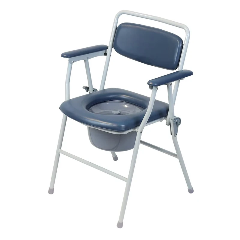 Dovedale Folding Commode - Lightweight, Portable, Non Slip, Padded Seat & Arms