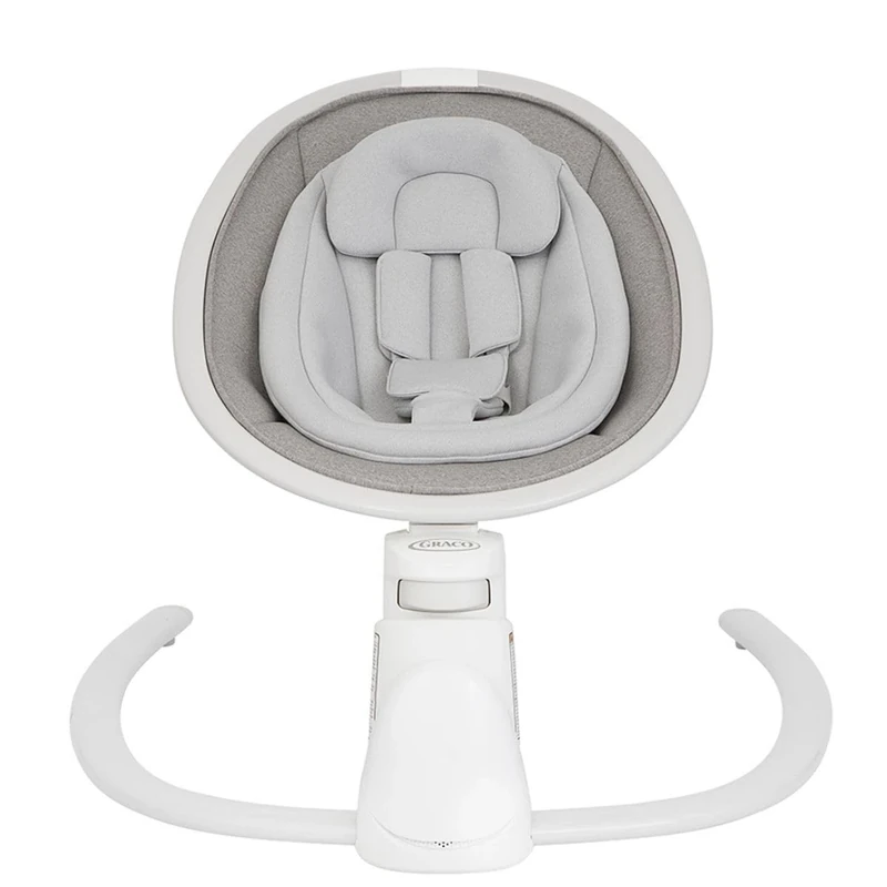 Graco Sway 'n Grow Bluetooth Soother Suitable from Birth to Approx. 4 Years (0-18kg), with 6 Swaying motions, 4-Speed Vibration, Music, Height Adjust and Compact for Storage, Heather Fashion