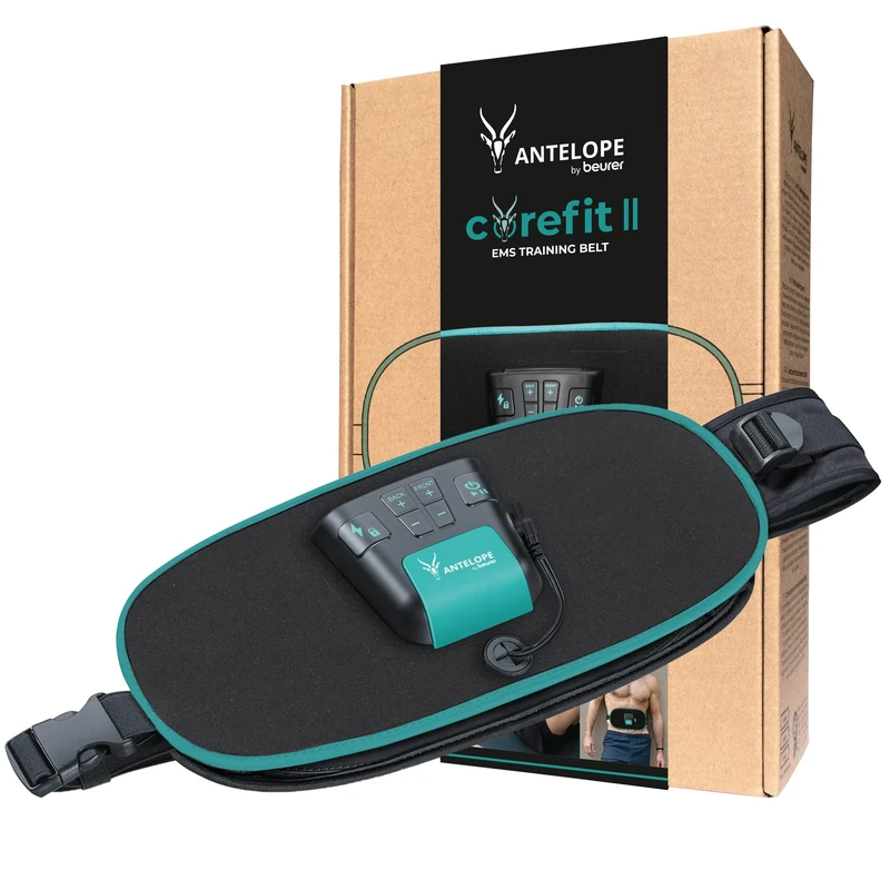 Antelope Corefit II EMS Training Belt, targeted Stimulation of The Abdominal and Back Muscles, Effectively Supports Muscle Building & Fat Burning, 9 Training Programs, for Women and Men