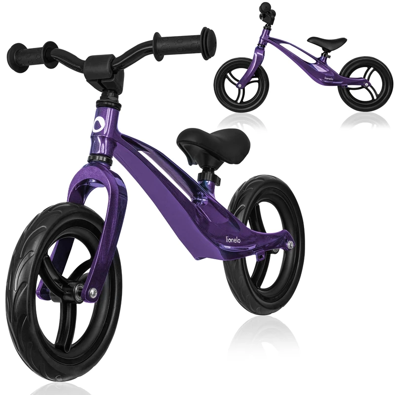 lionelo 12'' Balance Bike BART for kids 2 Years old, Up to 30kg, Lightweight, Adjustable Seat & Handlebar, 12 inch wheels with EVA Foam Tires, Training Bicycle No Pedal, for Boys & Girls