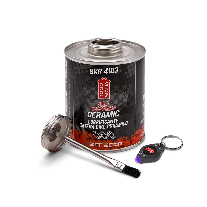 Errecom 1000 Miglia BKR 4103 CERAMIC ALL WEATHER Lube Bike Chain for all Weather Conditions - 900 ml, fluorescent and scented formula, All-In-One Can, Brush included