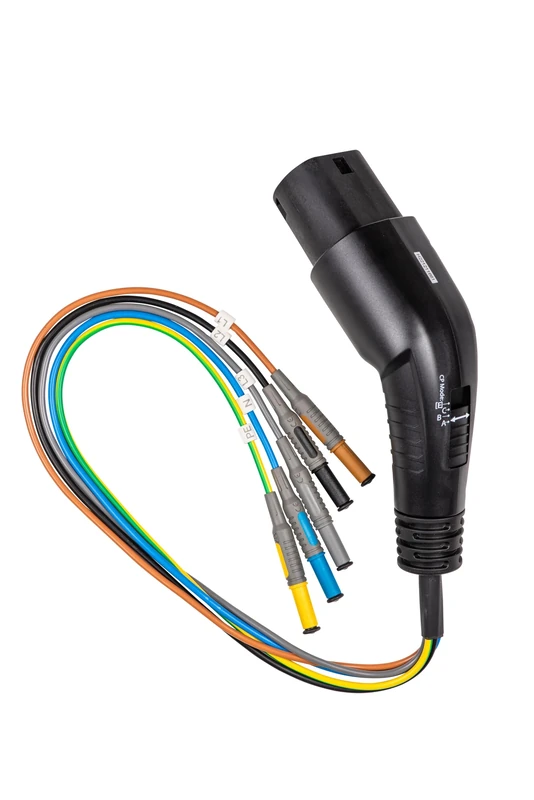 Testboy EVSE adapter for TV 456 (access to all wires of the type 2 charging plug: L1, L2, L3, N, PE, CP, PP, easy to use, high security, for typical installation measurements)