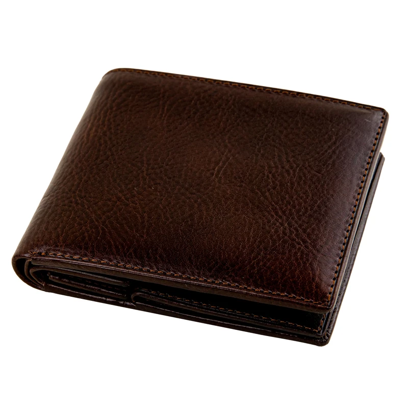 Time Resistance Men's Leather Minimalist Wallet with Coin Holder