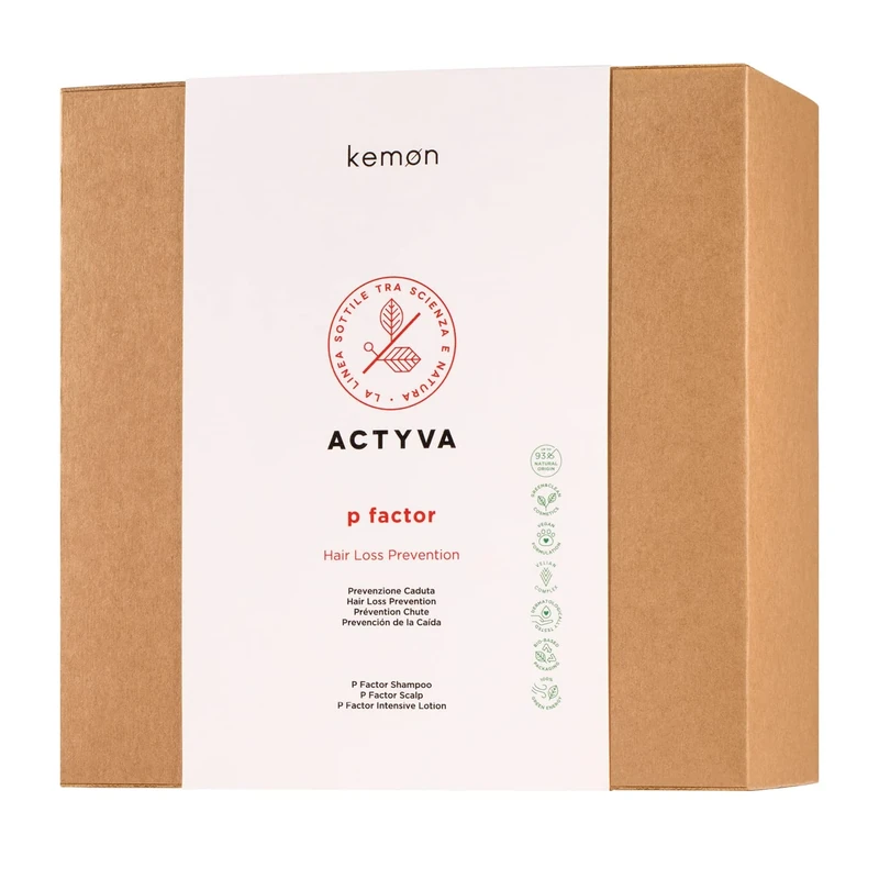 Kemon - Actyva P Factor Intensive 3 Phase Treatment System for Hair Loss Prevention - Set of 4 Products - 544 ml (EAN 8020936097112)
