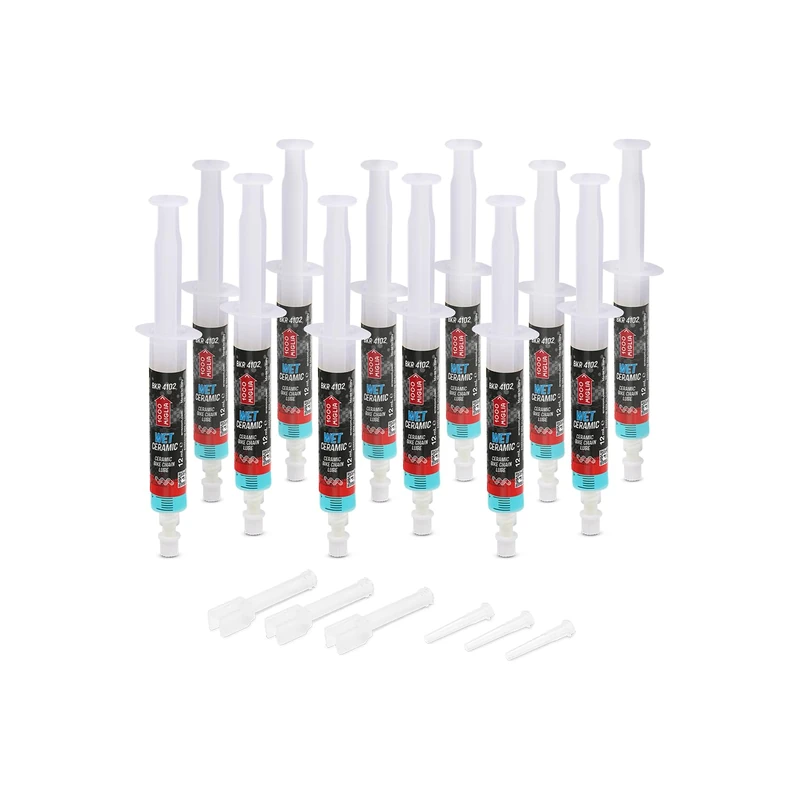 1000 Miglia BKR 4102 CERAMIC WET Lube Bike Chain for Wet and Muddy Weather Conditions - 144 ml (12 x 12 ml), Cartridges with Drop and Huggie Application Systems, fluorescent and scented formula