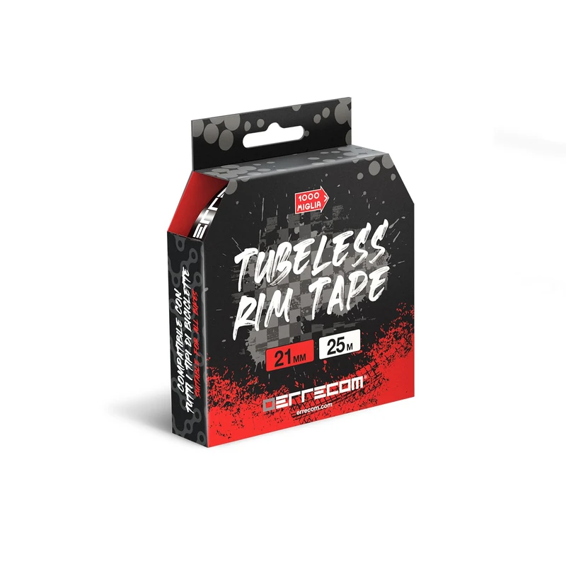 1000 Miglia Tubeless Rim Tape 25 m x 21 mm, Adhesive Tape for Tubeless Conversion, Ultra Resistant, Contains 10 Seal Patches