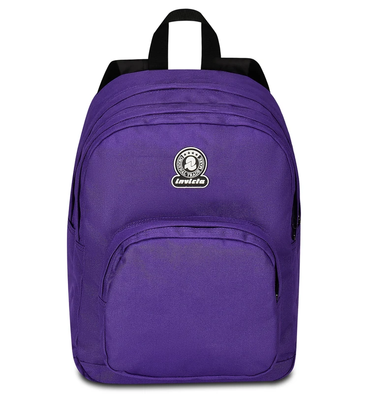 Invicta Benin M Solid Double Compartment Backpack, Purple, with Internal Equipped Pocket, Side Pockets for Water Bottle and Laptop Compartment, School & Travel, Boys, purple, Taglia unica, School