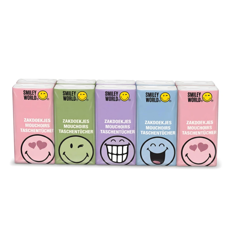 Smiley World® 10 x 30 Megapack Tissues of 10 Super Strong Soft Paper in One Box | Paper Hankies | 4 ply |