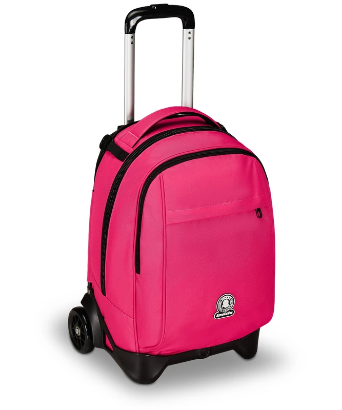 Invicta New Tech Solid School Trolley Pink, 3 in 1, Backpack with Detachable Trolley, Multi Pockets, Maxi Capacity, School, Travel and Leisure, Boys, Pink, One Size