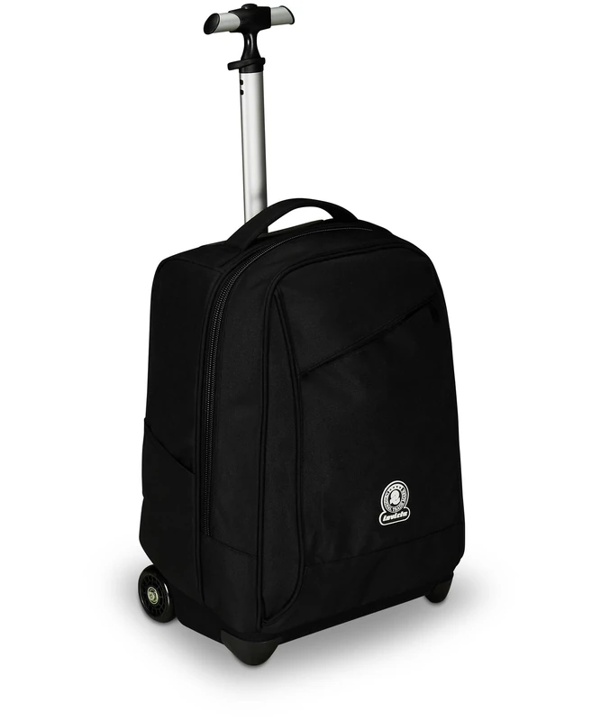 Invicta Benin Solid School Trolley Black 2 in 1 with Shoulder Straps for Backpack, Bottle Pocket and Laptop Holder, School & Travel, Boys, Black, Taglia unica, School