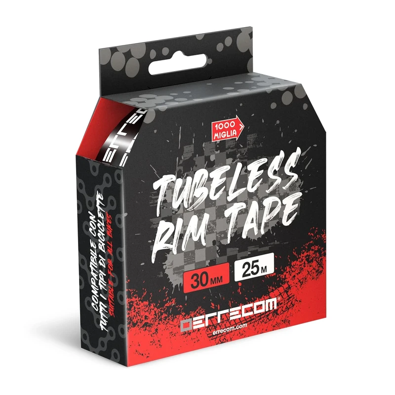 1000 Miglia Tubeless Rim Tape 25 m x 30 mm, Adhesive Tape for Tubeless Conversion, Ultra Resistant, Contains 10 Seal Patches