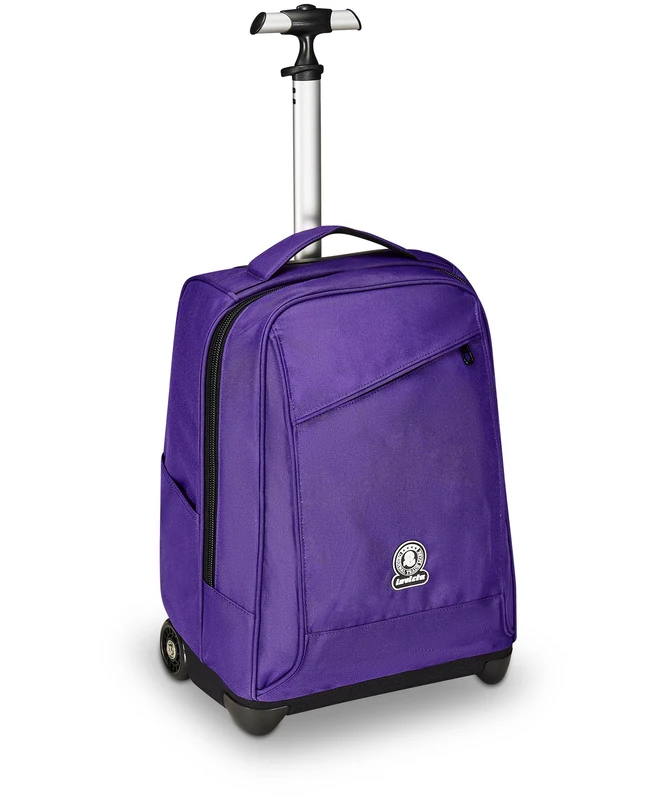 Invicta School Trolley Benin Solid, Purple, 2 in 1, with Shoulder Straps for Backpack, Bottle Pocket and Laptop Holder, School & Travel, Boys, purple, Taglia unica, School