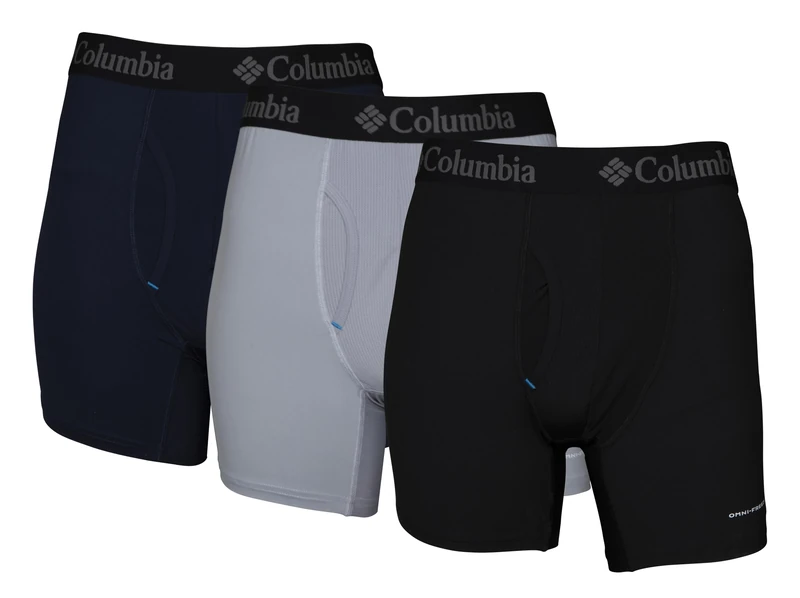 Columbia Men's Rcu3013azas5xxl Boxer Briefs, Navy/Grey/Black, XXL