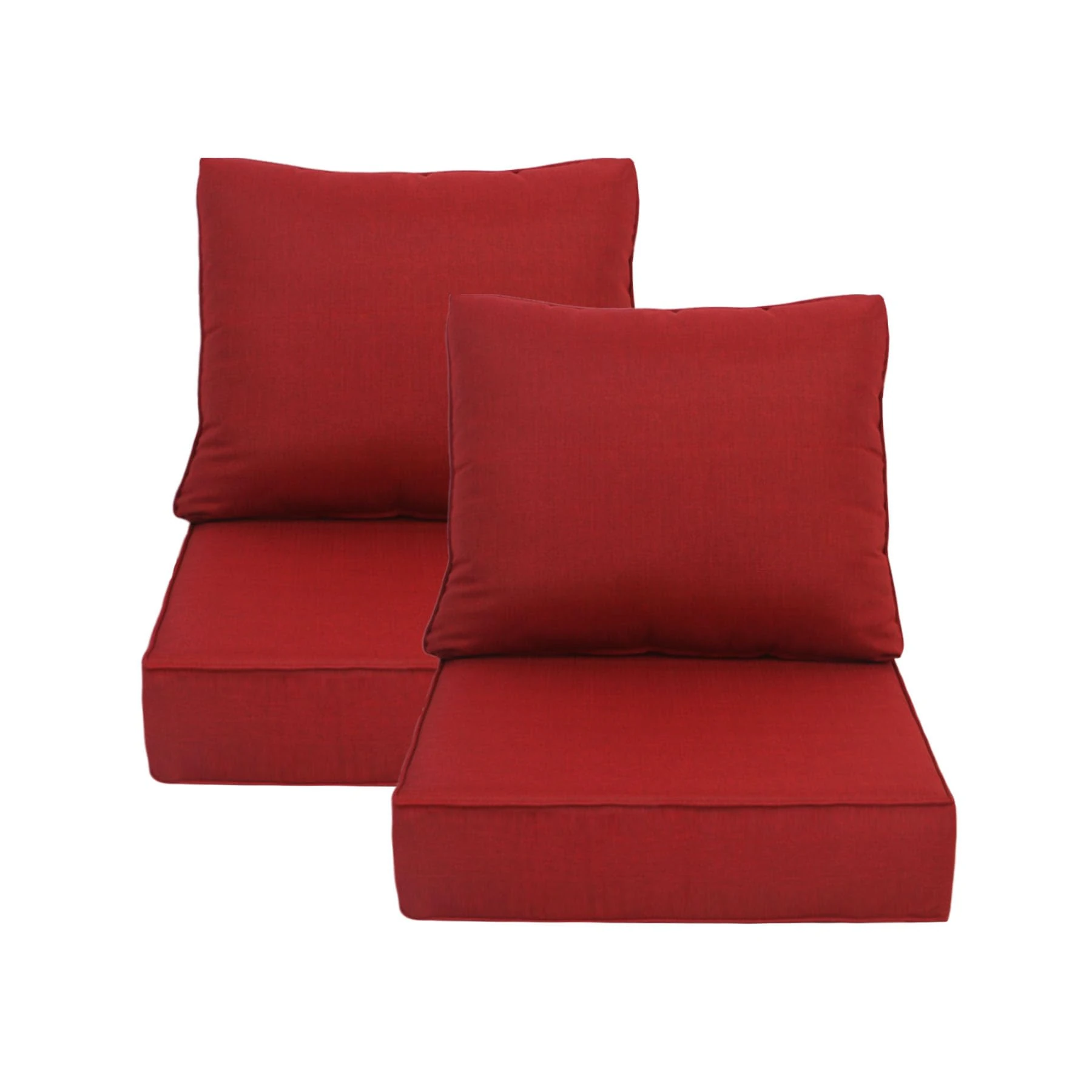 Garden lucky in/Outdoor 23x25x5.1 Inch Chili Deep Seat Patio Cushion Set Outdoor Chair Cushions with Fade Resistant and Removable Cover for with Most Patio Furniture and homedepot Furniture 2 Sets