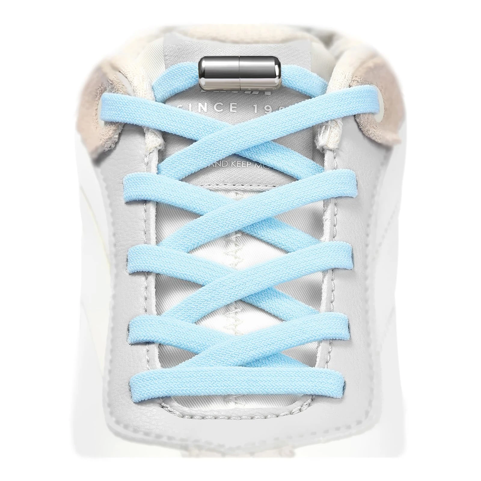 Handshop 2 Pairs Elastic Shoe Laces for Kids and Adults, No Tie Shoelaces for Trainers, Running Shoes, Sports Shoes Light Blue 125cm