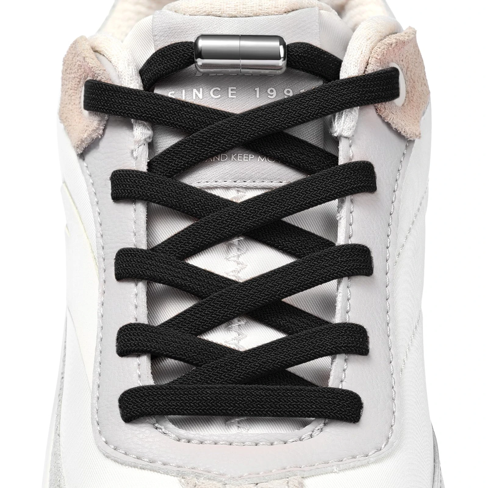 Handshop 2 Pairs Elastic Shoe Laces for Kids and Adults, No Tie Shoelaces for Trainers, Running Shoes, Sports Shoes Black 125cm