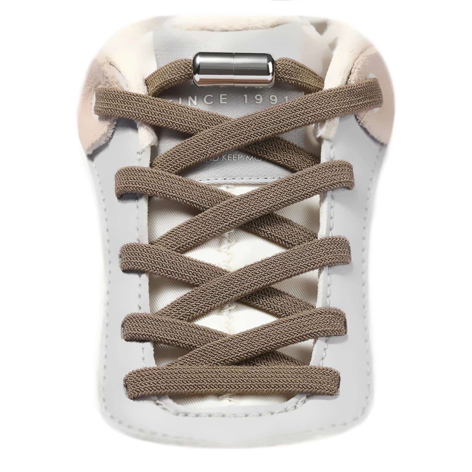 Handshop 2 Pairs Elastic Shoe Laces for Kids and Adults, No Tie Shoelaces for Trainers, Running Shoes, Sports Shoes Brown 125cm