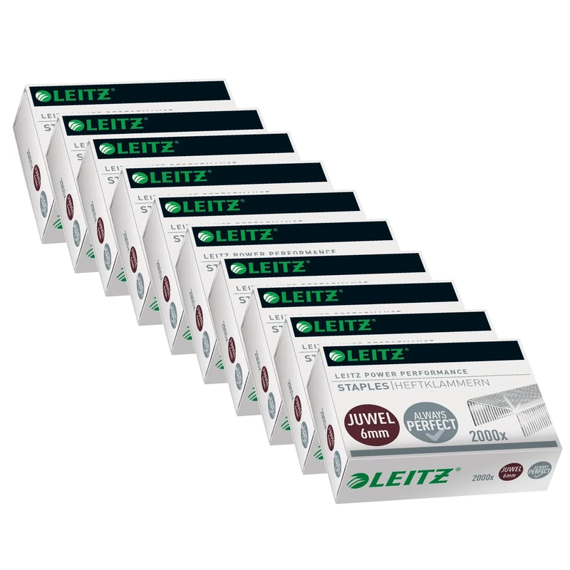 Leitz Juwel 56410000 Staples 4 mm 10 x Box of 2000 Items Nickel Silver
