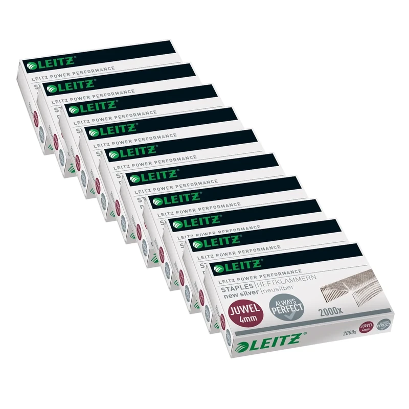 Leitz Juwel 56410000 Staples 4 mm 10 x Box of 2000 Items Nickel Silver