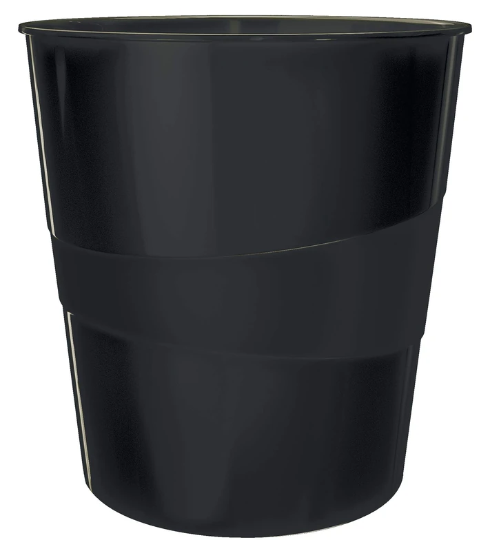 Leitz WOW 52781095 Waste Paper Bin, 15 Litres, Plastic, Black, Pack of 6