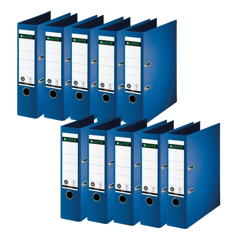 Leitz 10070068 Quality Folder A4 8cm Spine - Pack of 10 Blue