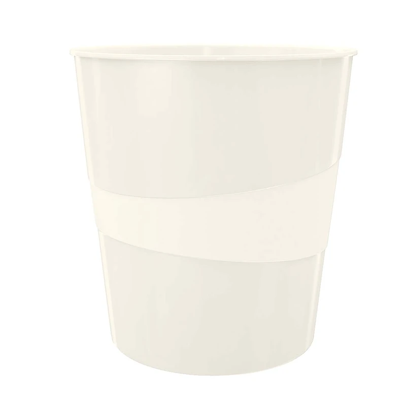 Leitz WOW 52781001 Waste Paper Bin, 15 Litres, Plastic, White, Pack of 6