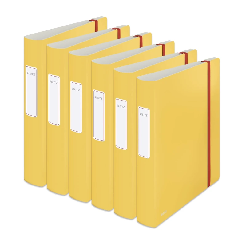 Leitz Cosy Series 10390019 Quality Folder 180° Active Pack of 6 A4 350 Sheets 6.5 cm Spine Width Yellow