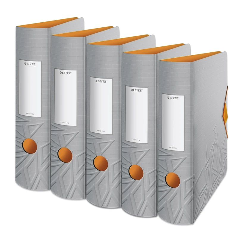 Leitz 180° Active Urban Chic A4 Lever Arch File, Grey, Curved Spine 82mm Width, Elastic Fastening, Light polyfoam, Urban Chic, 11160088