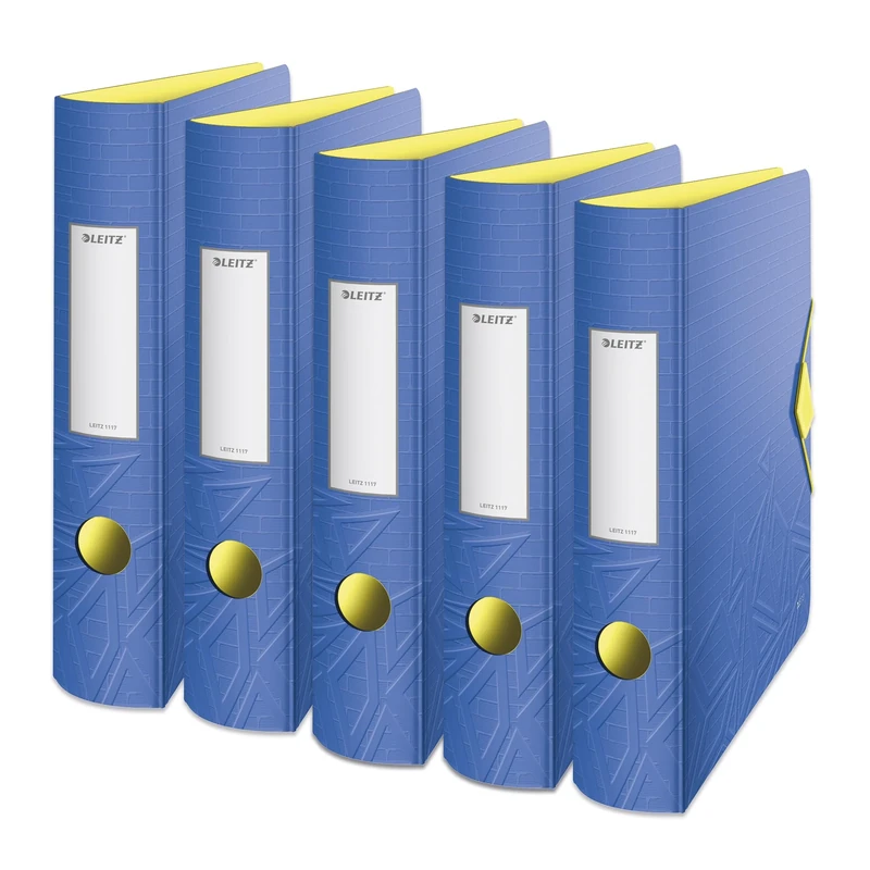 Leitz 180° Active Urban Chic A4 Lever Arch File, Blue, Curved Spine 65mm Width, Elastic Fastening, Light polyfoam, Urban Chic, 11170032