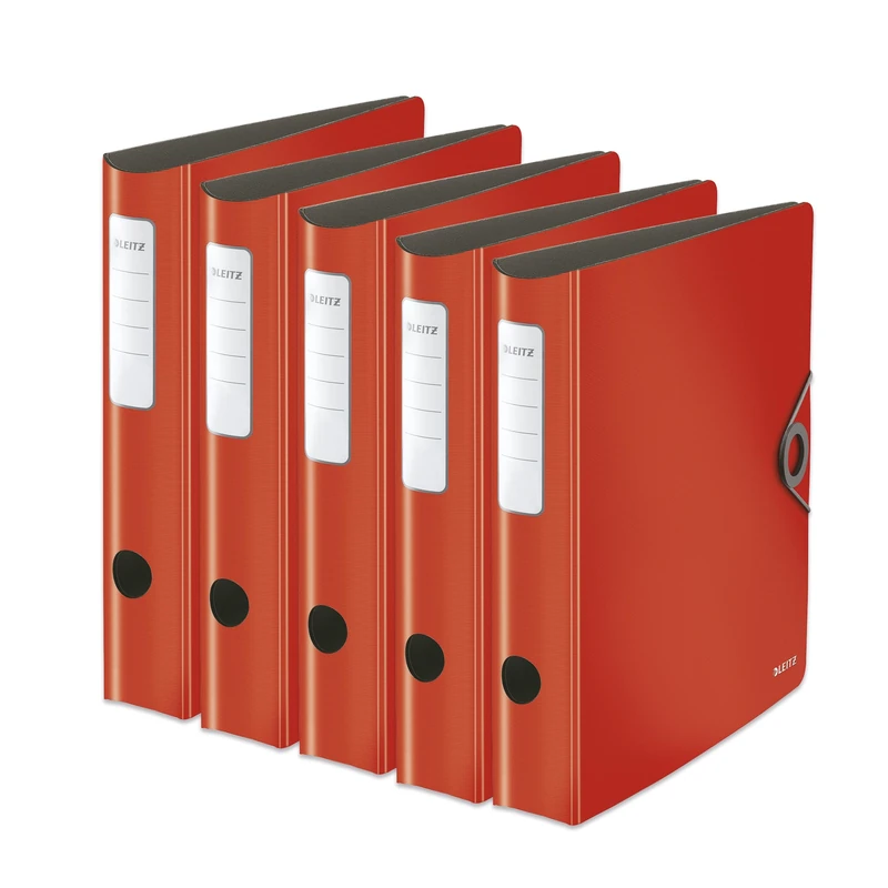 Leitz 100 Quality Folder 180° Active Solid Slim Light red