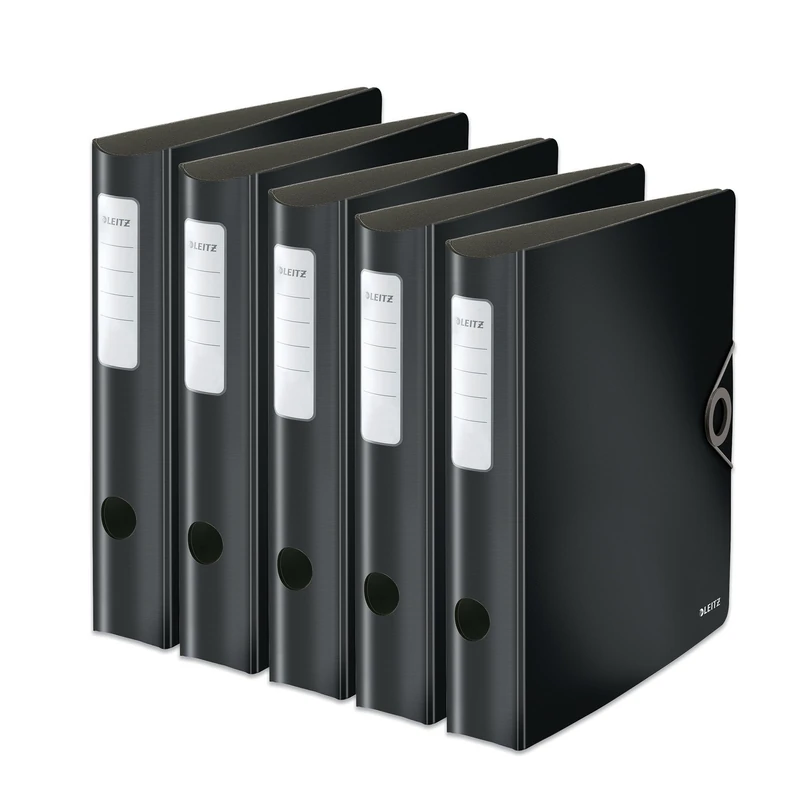 Leitz 10481095 Quality Folder 180° Active Solid, Slim, Black
