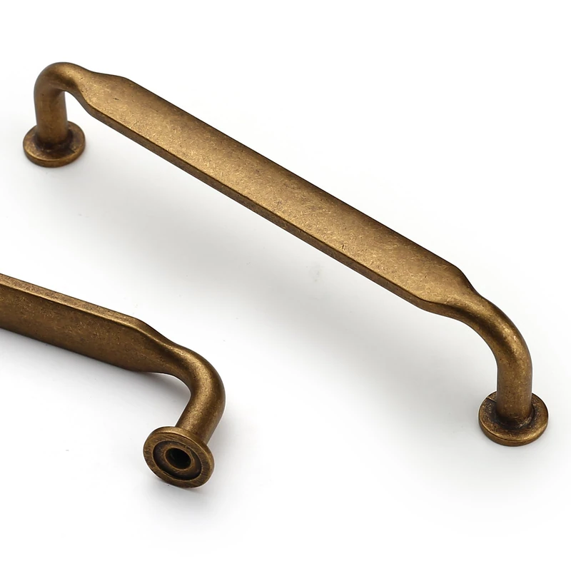 Asidrama 30 Pack 5 Inch(128mm) Antique Brass Retro Kitchen Cabinet Handles, Pulls for Cupboard Drawer