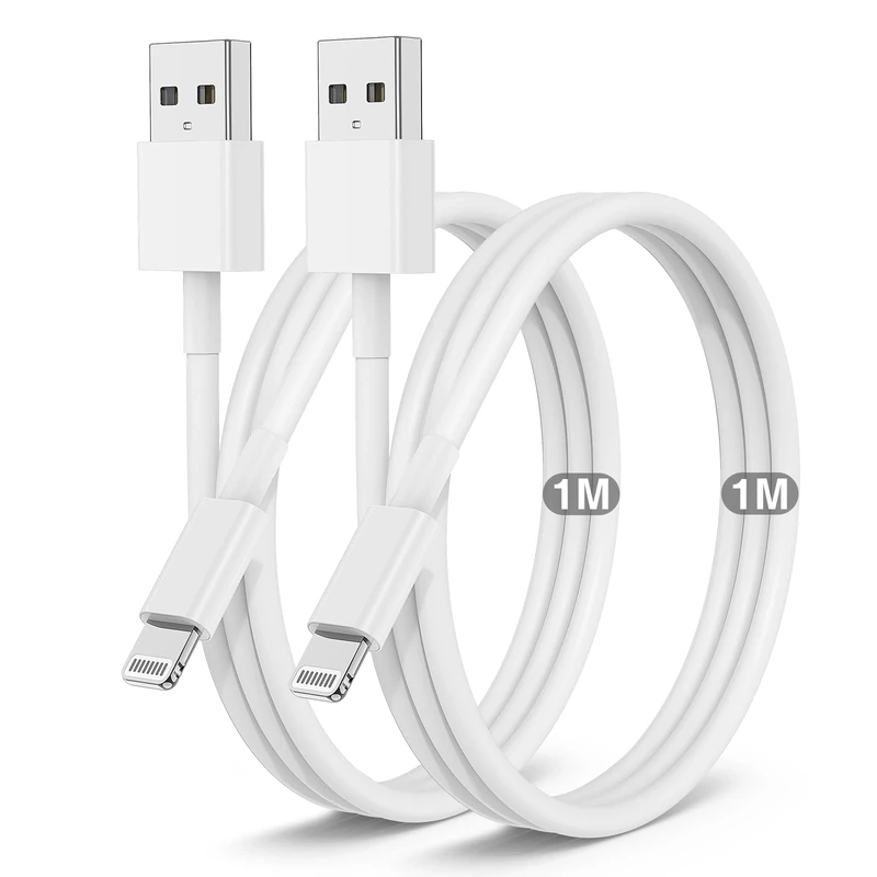 Apple MFi Certified iPhone Lightning Cable, 1m/3ft Fast Charger for iPhone 14 Pro Max/13/12/11/X/6 Plus/5S/mini/SE iPad