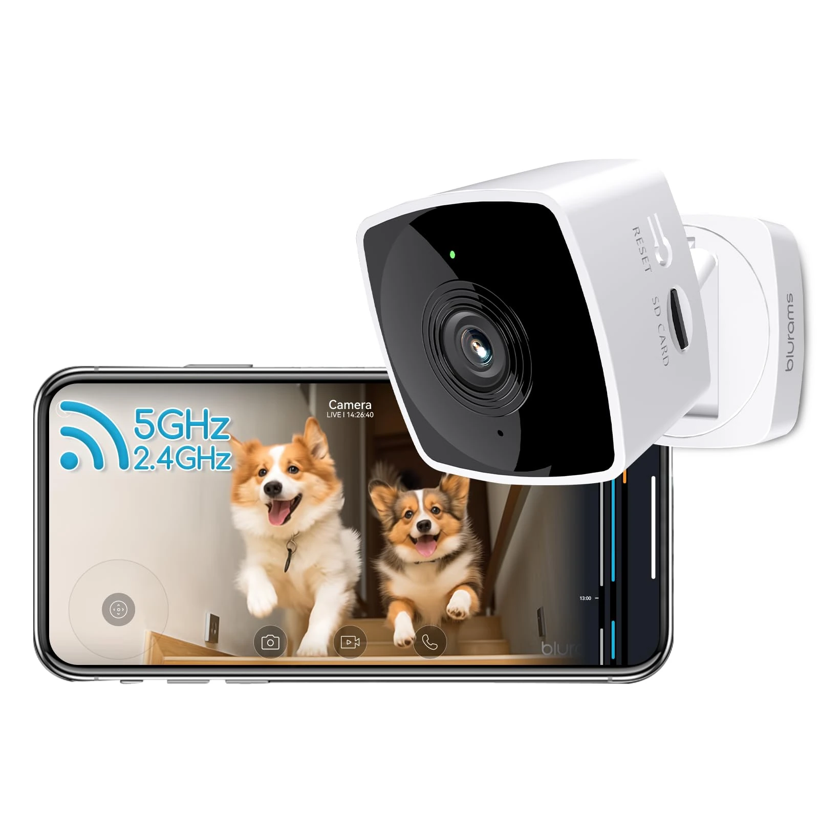 blurams Indoor Camera 3PCS, Security Camera 5GHz&2.4GHz Dual-Band, 2K WiFi Cameras House Security, Home Camera for Pet/Dog/Baby, IR Night Vision, Motion/Sound Detection, 2-Way Talk, Cloud&SD Storage