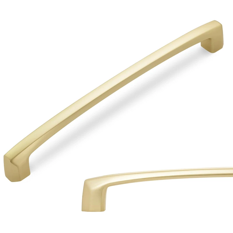 BUKOBYHE 6 Pack 7-1/2 Inch(192mm) Kitchen Cabinet Handles Brushed Brass Cabinet Pulls Zinc Alloy Drawer Pulls Solid Kitchen Hardware