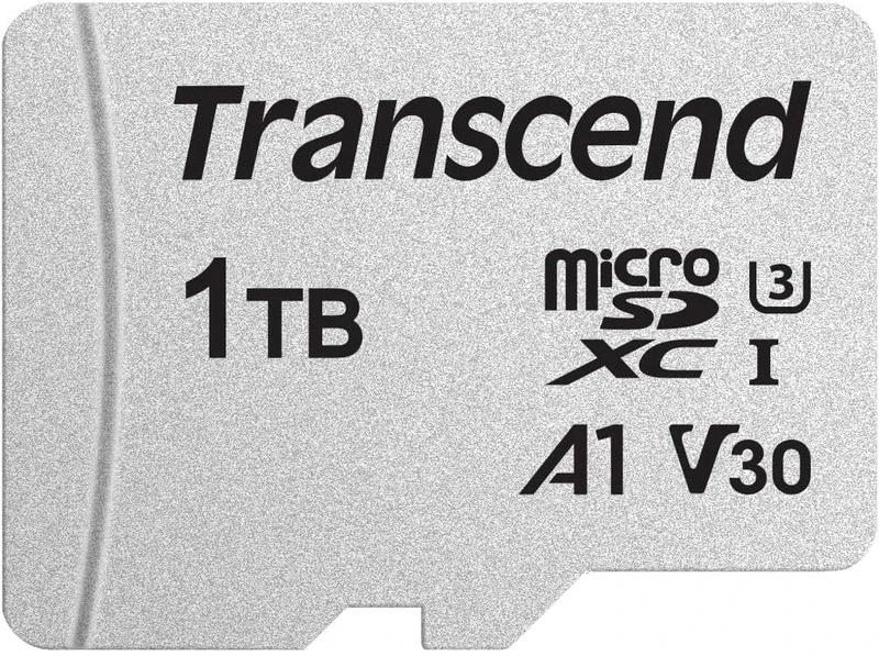 Transcend 1TB microSD UHS-I U3 A1 with SD Adapter, FFP - TS1TUSD300S-AE
