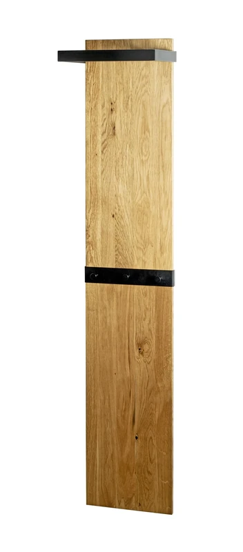 HAKU Möbel wardrobe oak, black, solid wood, metal - Size: W 35 cm x H 175 cm x D 25 cm, Style: Modern