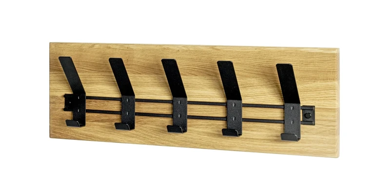 HAKU Möbel wardrobe oak, black, solid wood, metal - Size: W 60 cm x H 20 cm x D 10 cm, Style: Modern