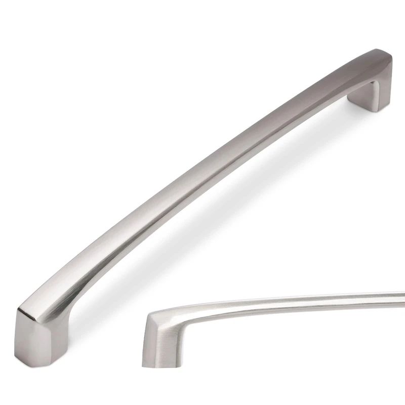 BUKOBYHE 10 Pack 7-1/2 Inch Kitchen Cabinet Handles Brushed Satin Nickel Cabinet Pulls Silvery Drawer Pulls Zinc Alloy Kitchen Hardware