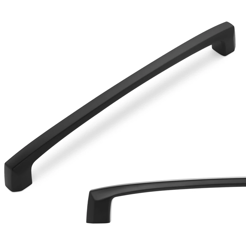 BUKOBYHE 10 Pack 7-1/2 Inch(192mm) Kitchen Cabinet Handles Matte Black Cabinet Pulls Zinc Alloy Drawer Pulls Solid Kitchen Hardware