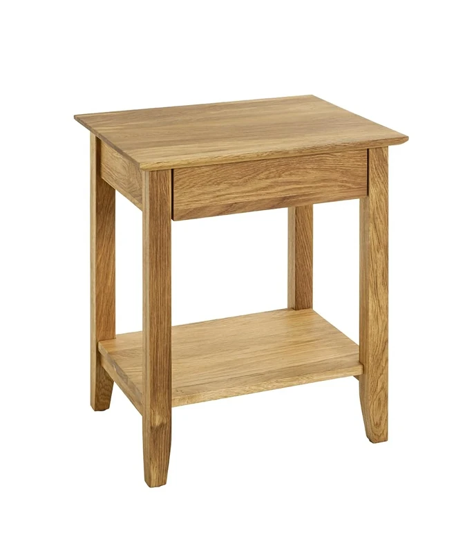 HAKU Möbel End Table Oak, Solid Wood - Size: W 43 cm X H 42 cm X D 30 cm, Style: Traditional